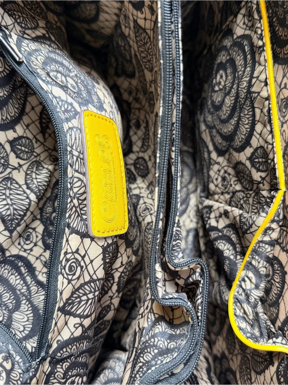 Carlos Santana Yellow Studded Shoulder Bag with Tassel